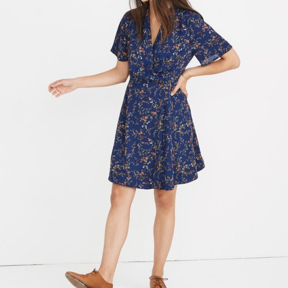 Madewell Dresses & Skirts - Madewell Amaranth Wrap Dress in Moonless Floral 24